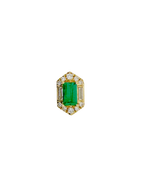 DIJE ESMERALDA RECTANGULAR HALO DIAMANTES