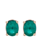 PAR DE STUDS ESMERALDAS OVALADAS