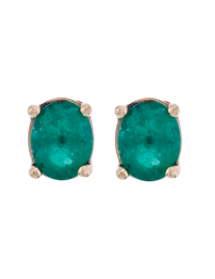 PAR DE STUDS ESMERALDAS OVALADAS