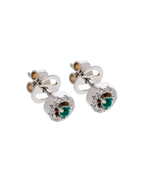 PAR DE ARETAS ESMERALDA HALO DIAMANTES