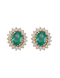 PAR DE ESMERALDAS OVALDAS JACKET DIAMANTES