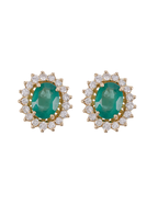 PAR DE ESMERALDAS OVALDAS JACKET DIAMANTES