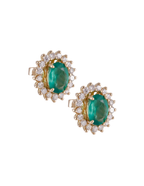 PAR DE ESMERALDAS OVALDAS JACKET DIAMANTES