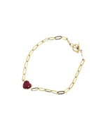 PULSERA PAPER CLIP CORAZóN RUBí