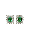 PAR ESMERALDAS RECTANGULARES CLUSTER DIAMANTES