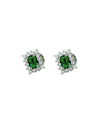 PAR ESMERALDAS RECTANGULARES CLUSTER DIAMANTES