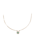 CADENA VENECIANA CON DIJE ESMERALDA HALO DIAMANTES