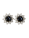 PAR FLOR ZAFIRO CON DIAMANTES