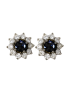 PAR FLOR ZAFIRO CON DIAMANTES