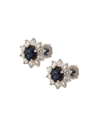 PAR FLOR ZAFIRO CON DIAMANTES