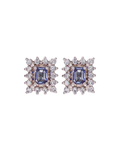 PAR DE ARETAS ZAFIROS CLUSTER DIAMANTES