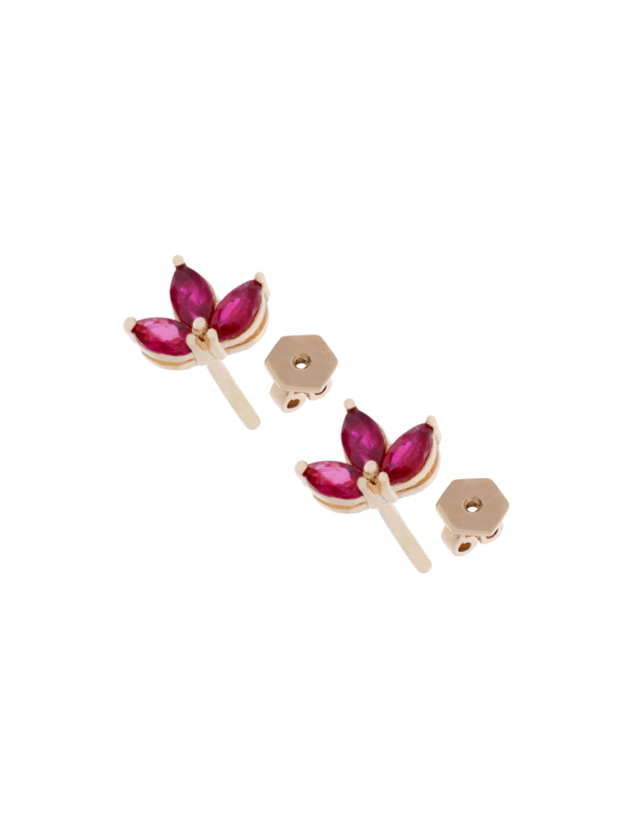 PAR DE FLOR DE LOTO RUBí