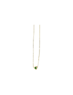 CADENA VENECIANA CON DIJE CORAZÓN ESMERALDA REDONDA
