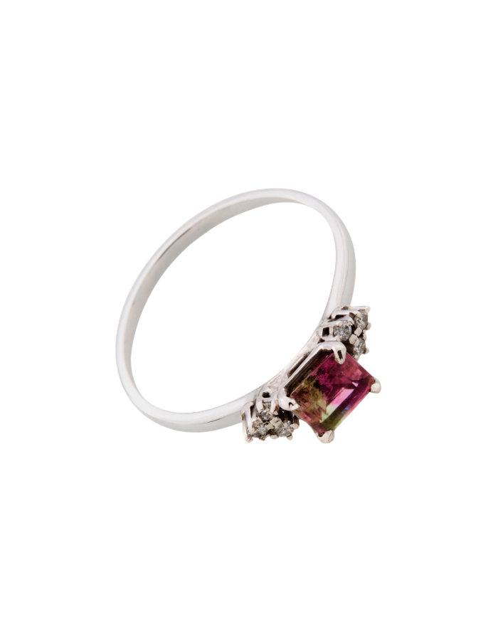 ANILLO TURMALINA Y DIAMANTES