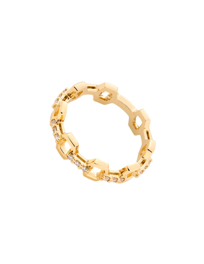 ANILLO HEXáGONOS DIAMANTES