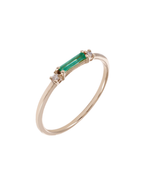 ARGOLLA ESMERALDA BAGUETTE CON DIAMANTES REDONDOS
