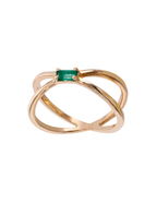 ANILLO CRUZADO ESMERALDA BAGUETTE
