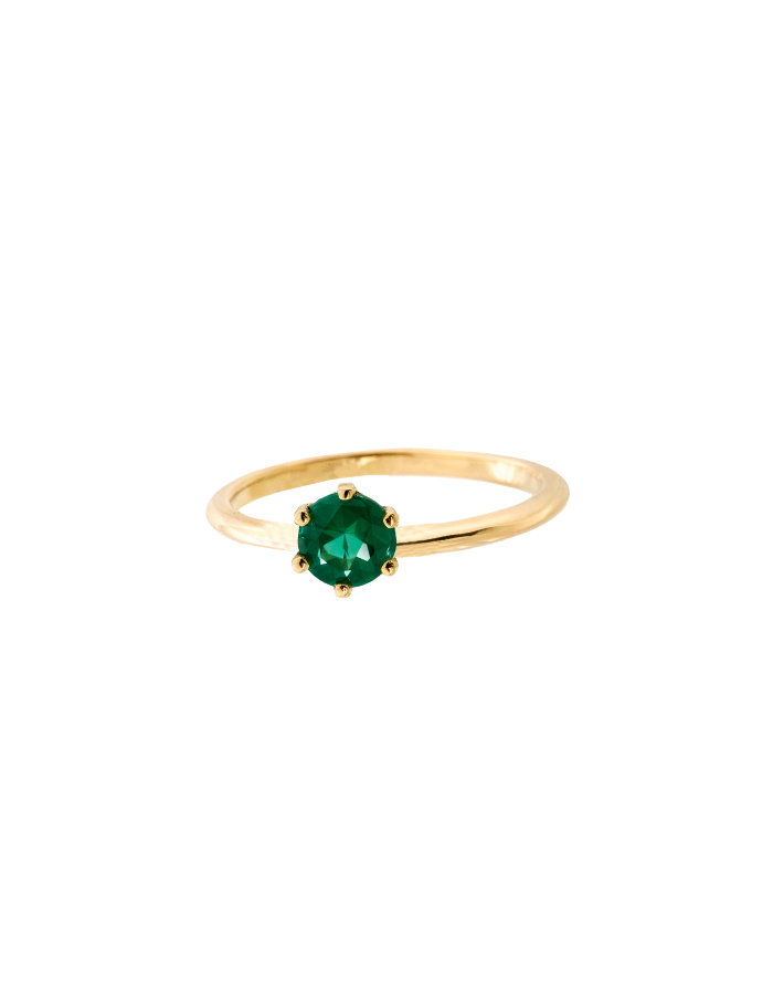 ANILLO ESMERALDA SOLITARIO 6 UÑAS