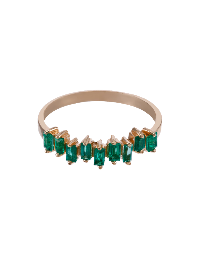 ANILLO BAGUETTES ESMERALDAS ESCALONADO