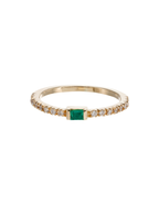 ANILLO ESMERALDA CUADRADA CON DIAMANTES
