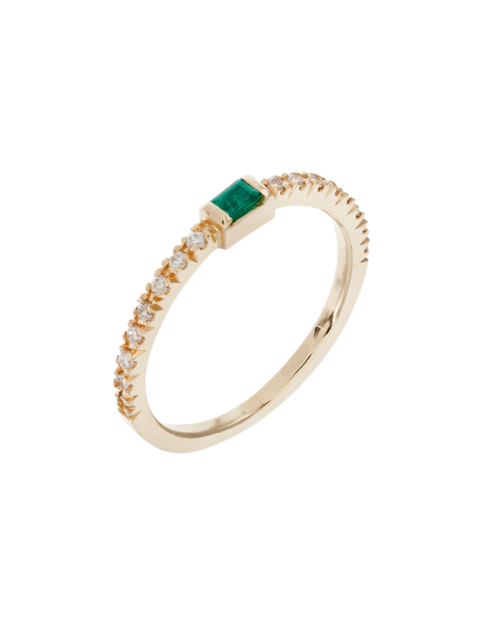 ANILLO ESMERALDA CUADRADA CON DIAMANTES