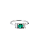 ANILLO ESMERALDA CUADRADA CON DIAMANTES BAGUETTE