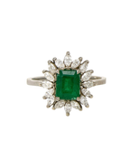 ANILLO ESMERALDA CUADRADA DIAMANTES MARQUISSE