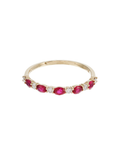 ANILLO RUBÍS OVALADOS Y DIAMANTES REDONDOS