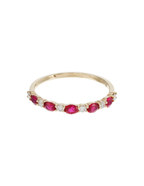 ANILLO RUBÍS OVALADOS Y DIAMANTES REDONDOS