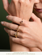 ANILLO RUBI REDONDO Y HALO DIAMANTES