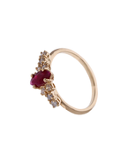 ANILLO RUBí MARQUISSE Y DIAMANTES REDONDOS
