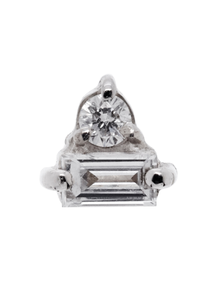 STUD DIAMANTE BAGUETTE Y REDONDO