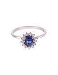 ANILLO ZAFIRO OVALADO CLUSTER DIAMANTES