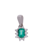 DIJE ESMERALDA CUSHION DIAMANTES