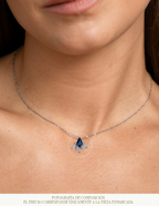 DIJE ZAFIRO GOTA CON DIAMANTES MARQUISSE