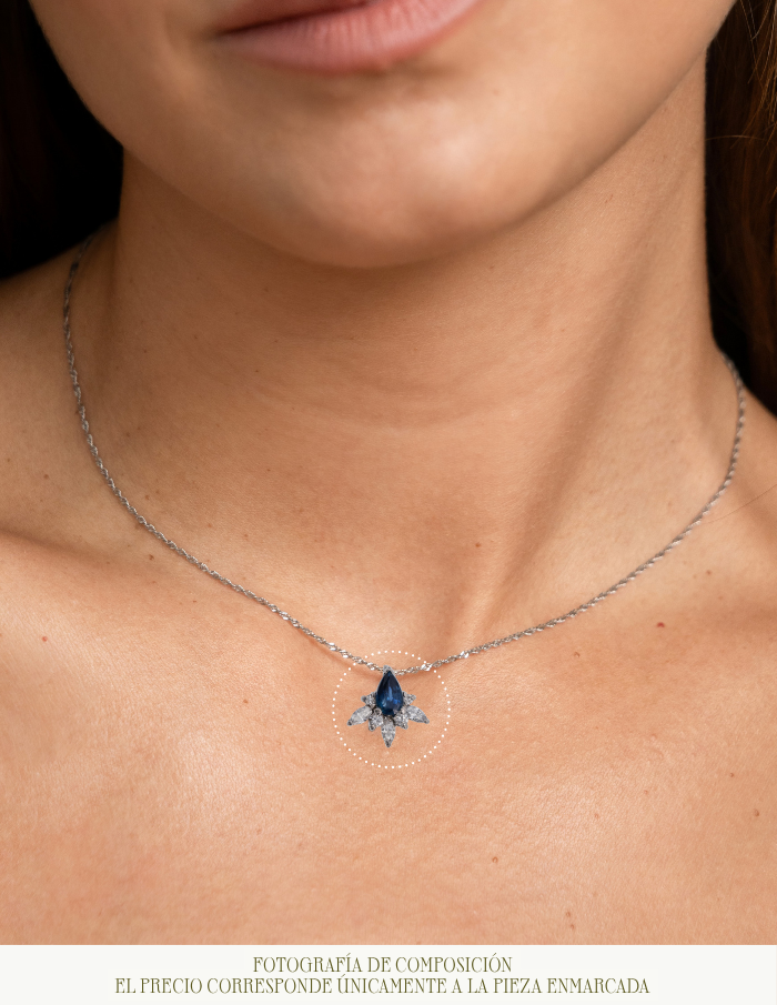 DIJE ZAFIRO GOTA CON DIAMANTES MARQUISSE