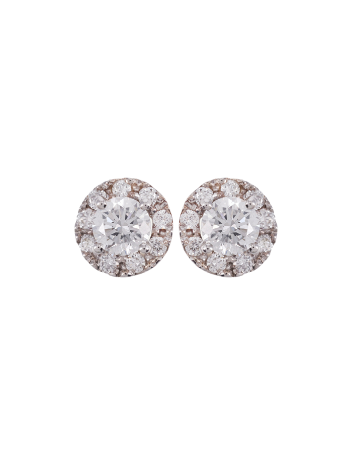 PAR DE DIAMANTE CENTRAL HALO DIAMANTES