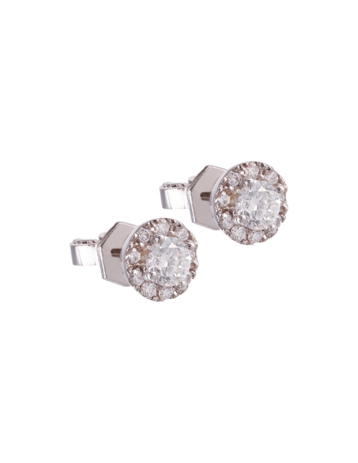 PAR DE DIAMANTE CENTRAL HALO DIAMANTES