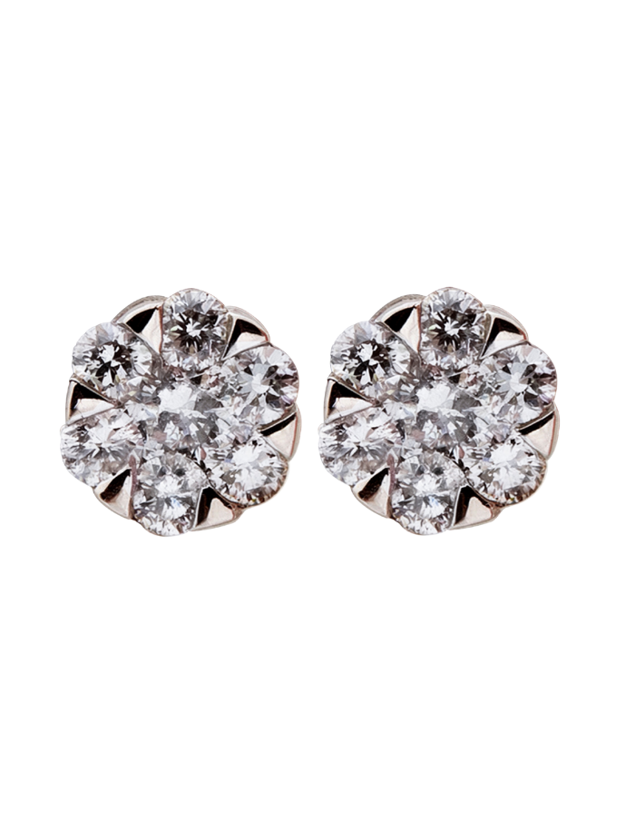 PAR DIAMANTES MINI FLOR ENGASTE INVISIBLE