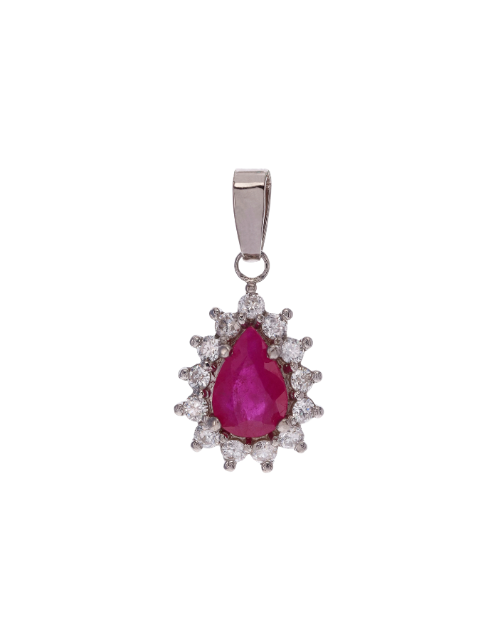DIJE GOTA RUBí CLUSTER DIAMANTES