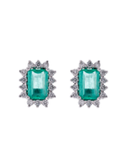 PAR DE ESMERALDAS CUSION DIAMANTES