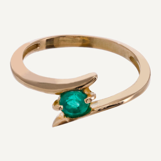 ANILLO CUCHILLA ESMERALDA REDONDA