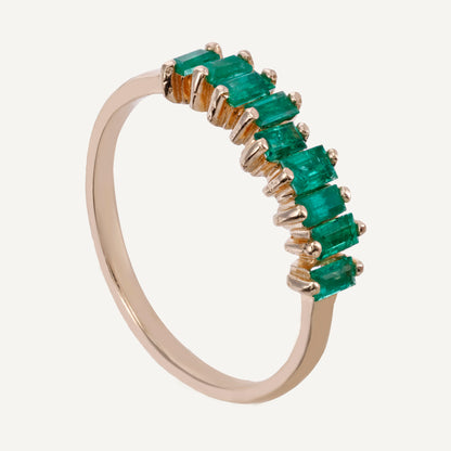 ANILLO BAGUETTES ESMERALDAS ESCALONADO