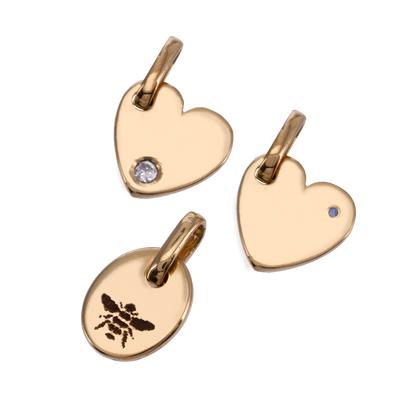 DIJE REDONDO/CORAZÓN Y PIEDRAS ORO 18K