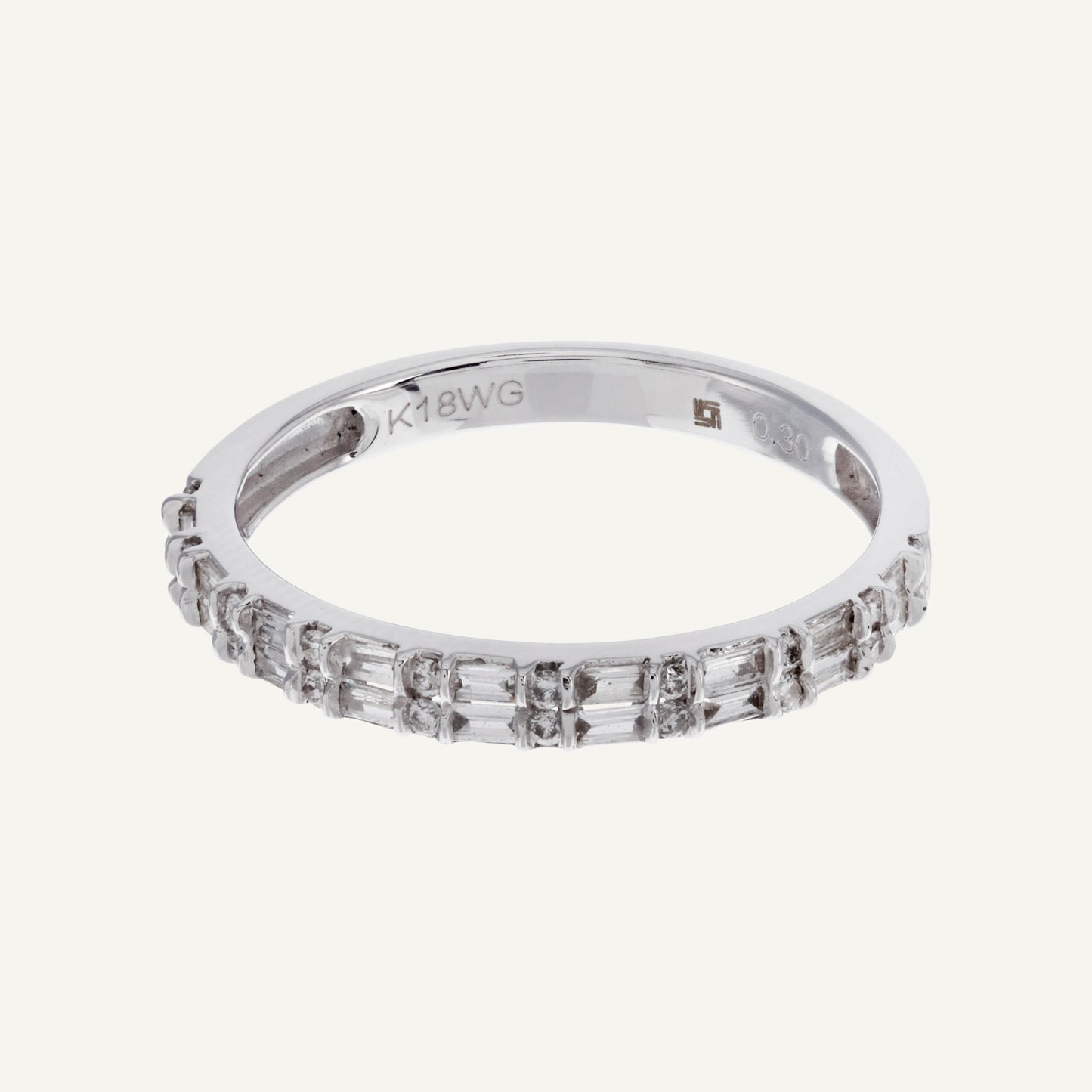 ANILLO DOBLE DIAMANTE BAGUETTE Y REDONDO