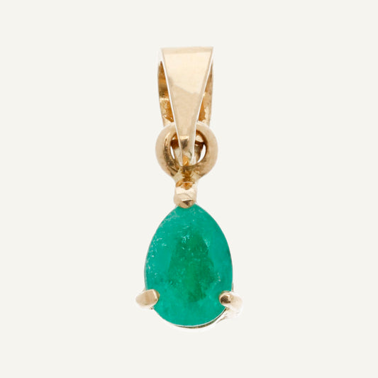 DIJE ÓVALO ESMERALDA ORO 18K