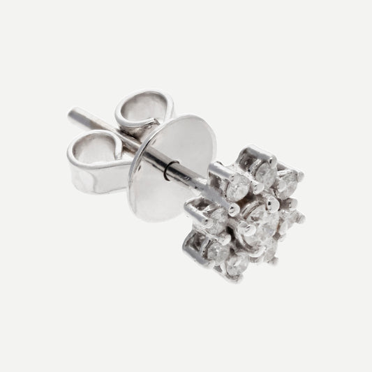 FLOR DIAMANTE Y 8 PETALOS DIAMANTES ORO 18K