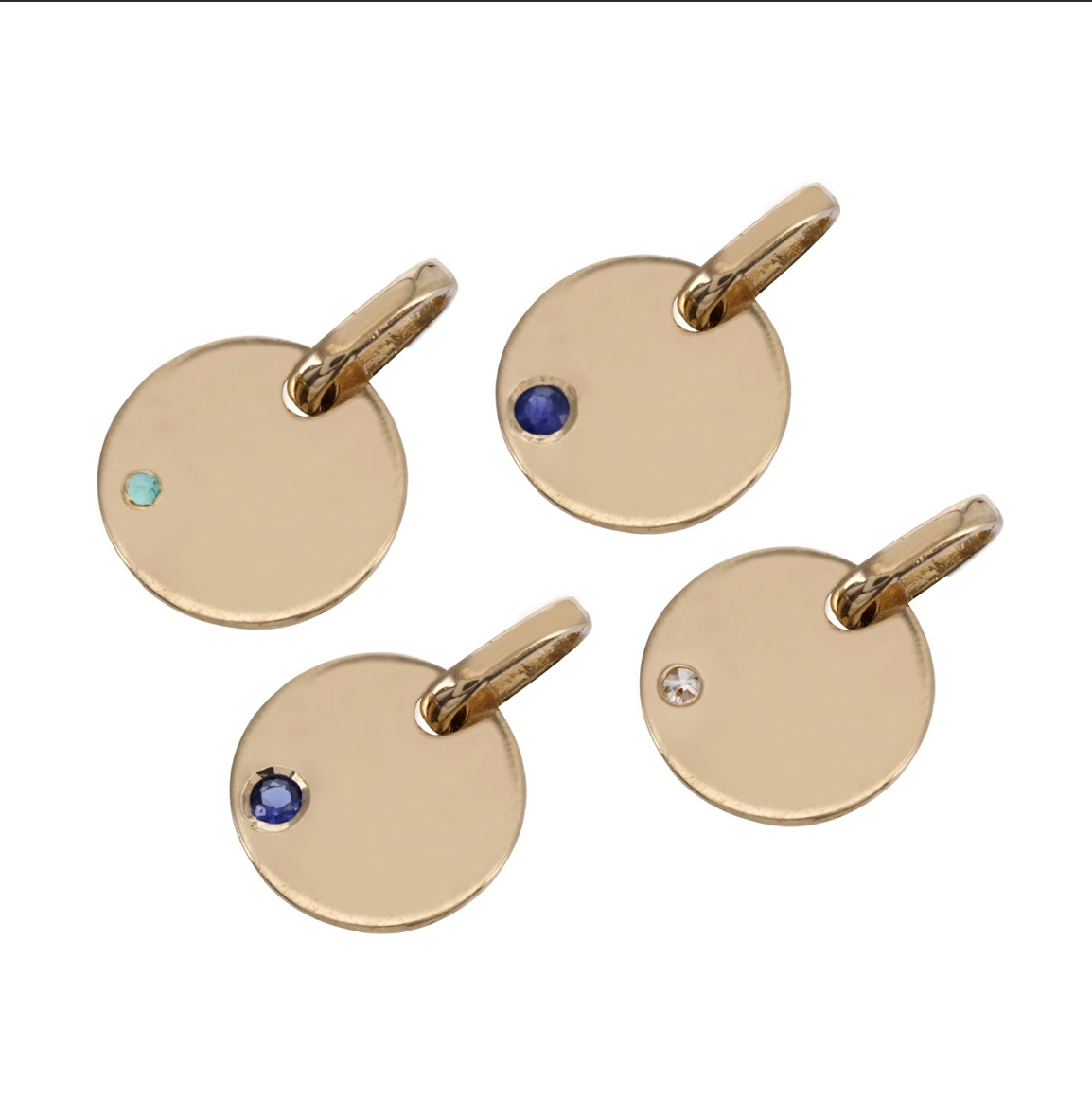 DIJE REDONDO/CORAZÓN Y PIEDRAS ORO 18K