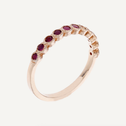 ANILLO RUBÍ MORITAS ORO 18K