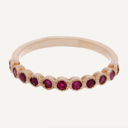 ANILLO RUBÍ MORITAS ORO 18K